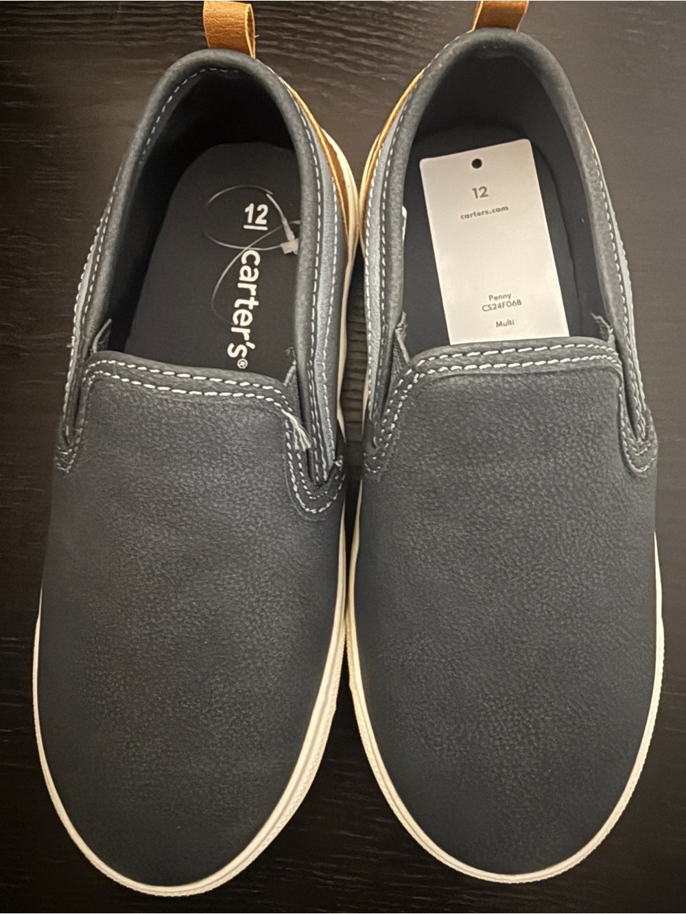 Carter's Navy Slip-On Loafers with White Sole Toddler Boys Size 12